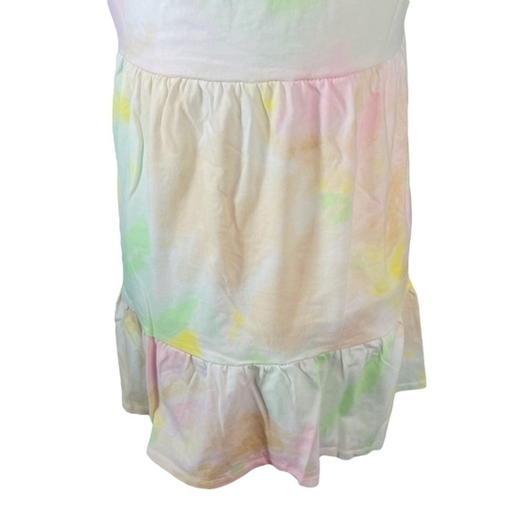 love,fire baby doll dress tiered sleeveless baby tie dye green pink Size XL - Picture 8 of 14